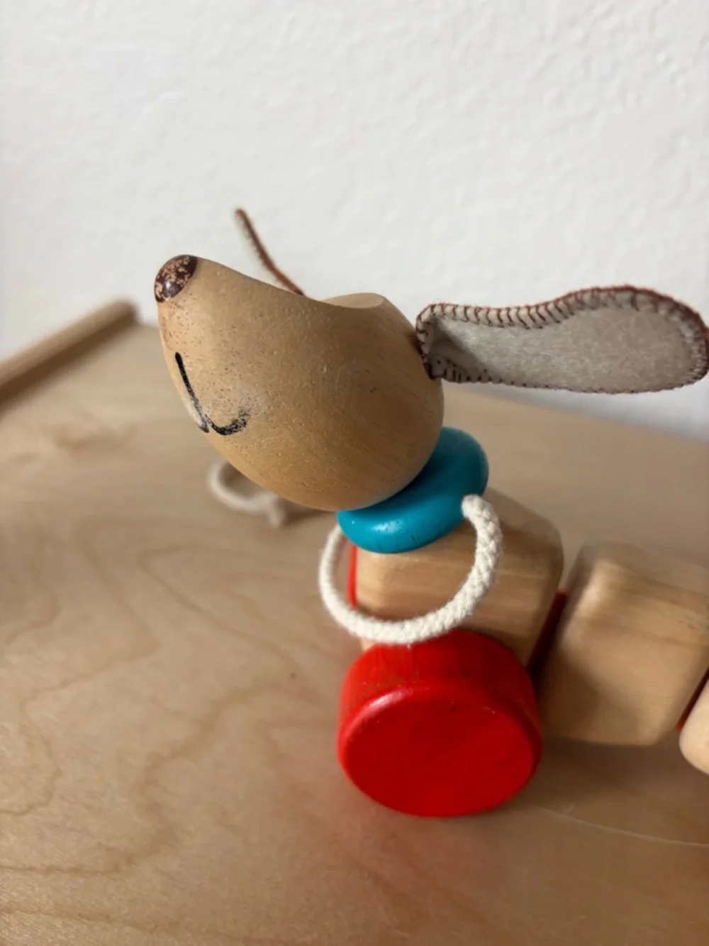 PlanToys Wooden Pull-Along Puppy Dog Toy